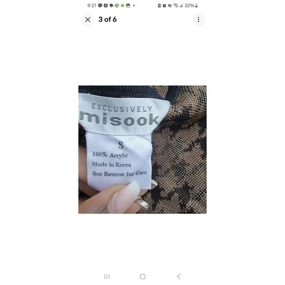 exclusively misook hounds tooth knit jacket Wmns Sz small - Picture 3 of 3